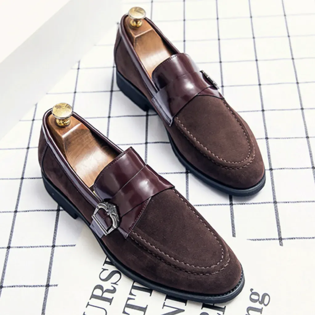 Suede Buckle Dress Loafers for Men – ColinShoes