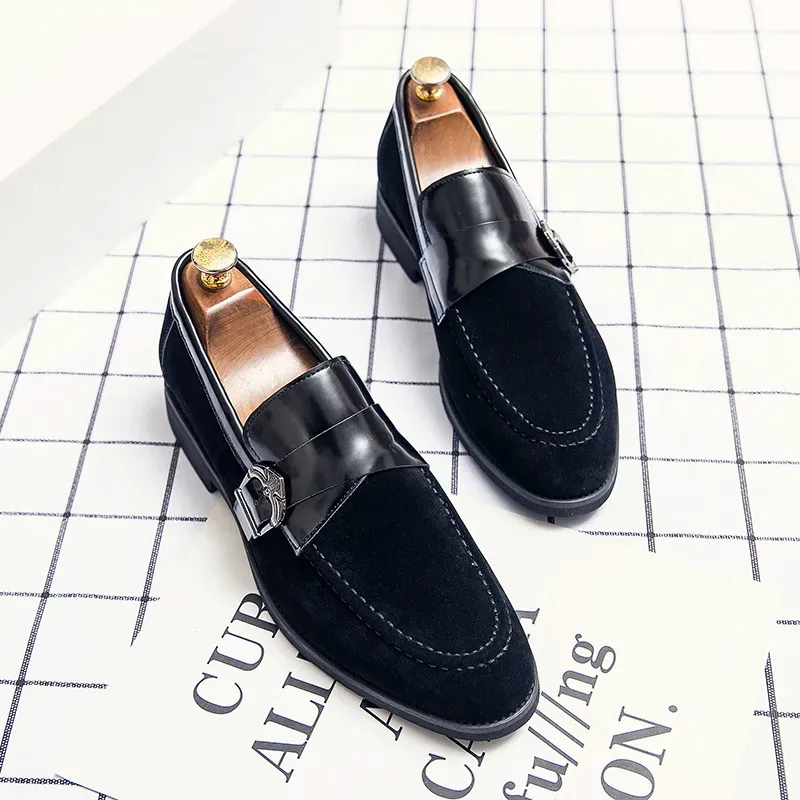 Stylish Suede Buckle Loafers – ColinShoes