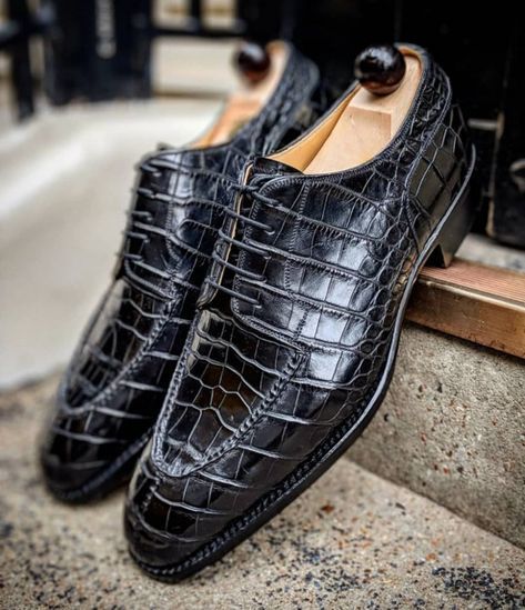 Executive Crocodile Print Business Formal Derby Shoes-Colinshoes