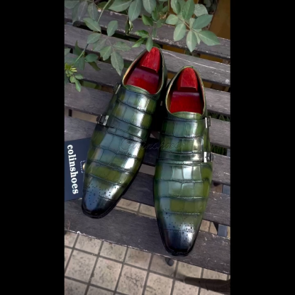 【PLUS SIZE】Men's Genuine Leather Exotic Business Dress Shoes