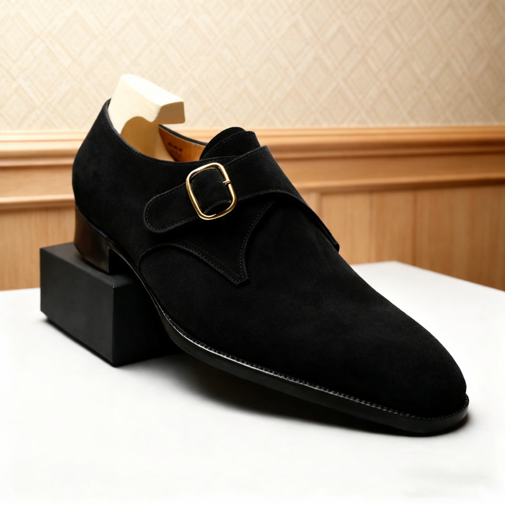 Classic Business Suede Single Monk Strap for Gentlemen