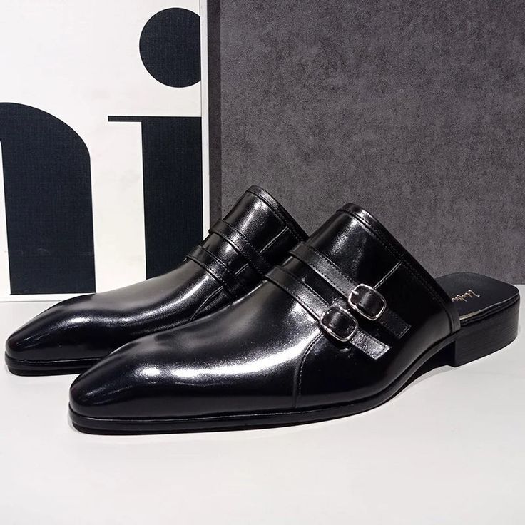 Hand-Finished Leather Mules Sandals-Colinshoes