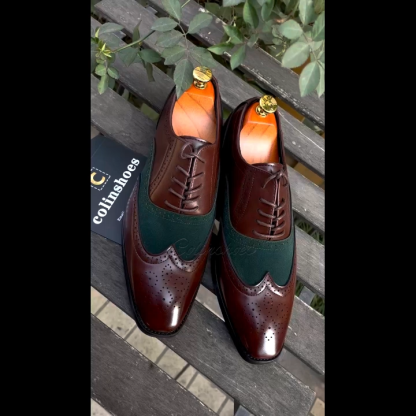 Men's Patchwork Brogue Business Dress Shoes 