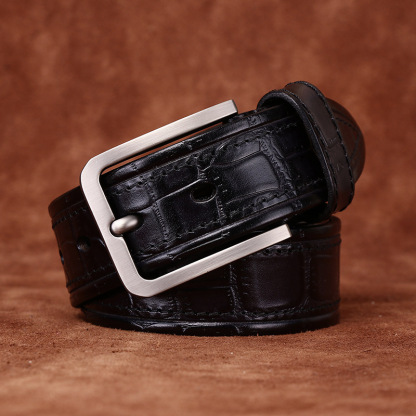 Italian Crocodile-Embossed Leather Belt – colinshoes