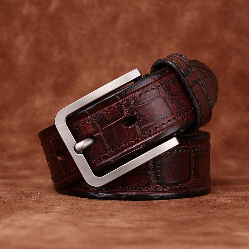 Italian Crocodile-Embossed Leather Belt – colinshoes