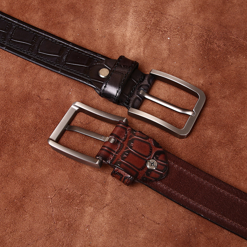 Italian Crocodile-Embossed Leather Belt – colinshoes