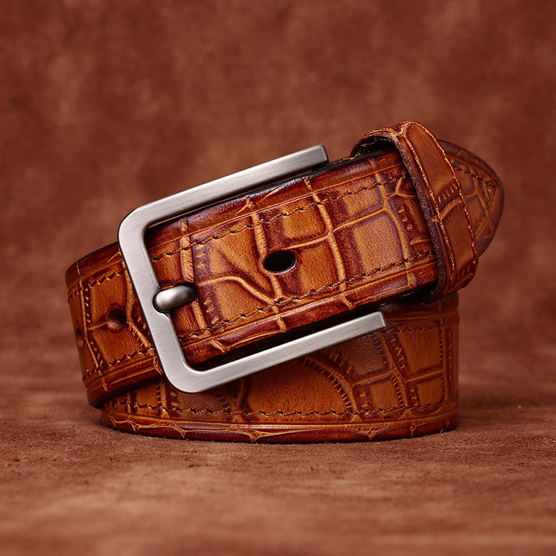 Italian Crocodile-Embossed Leather Belt – colinshoes