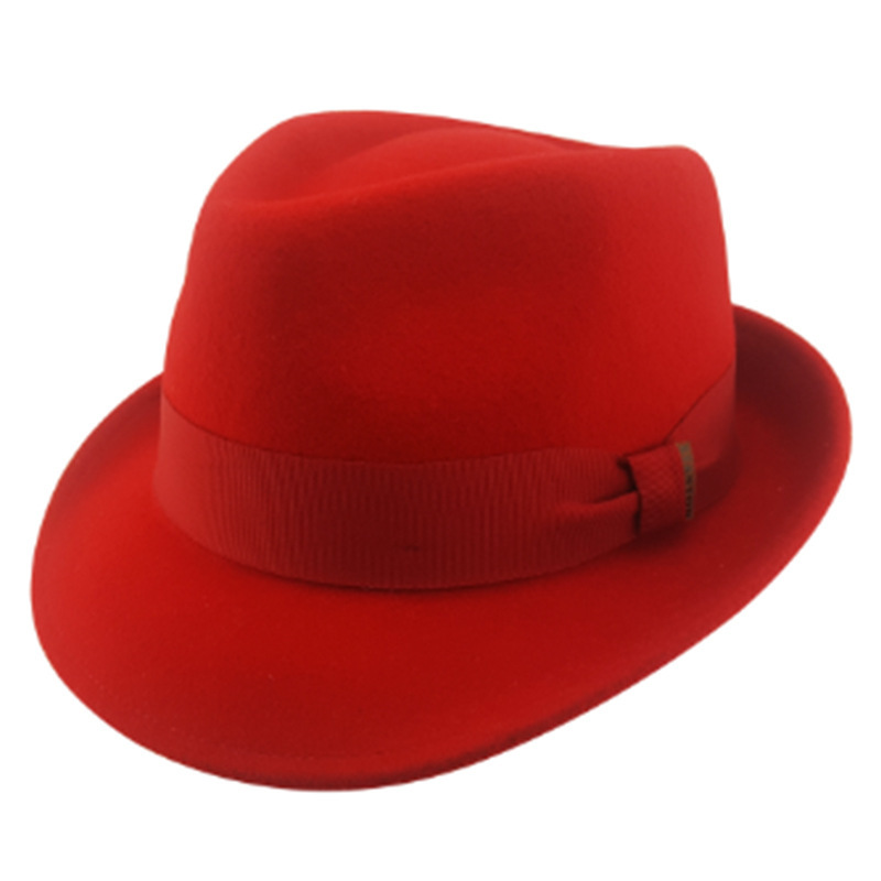 Wool Blend Fedora Bow Hat in Classic Colors