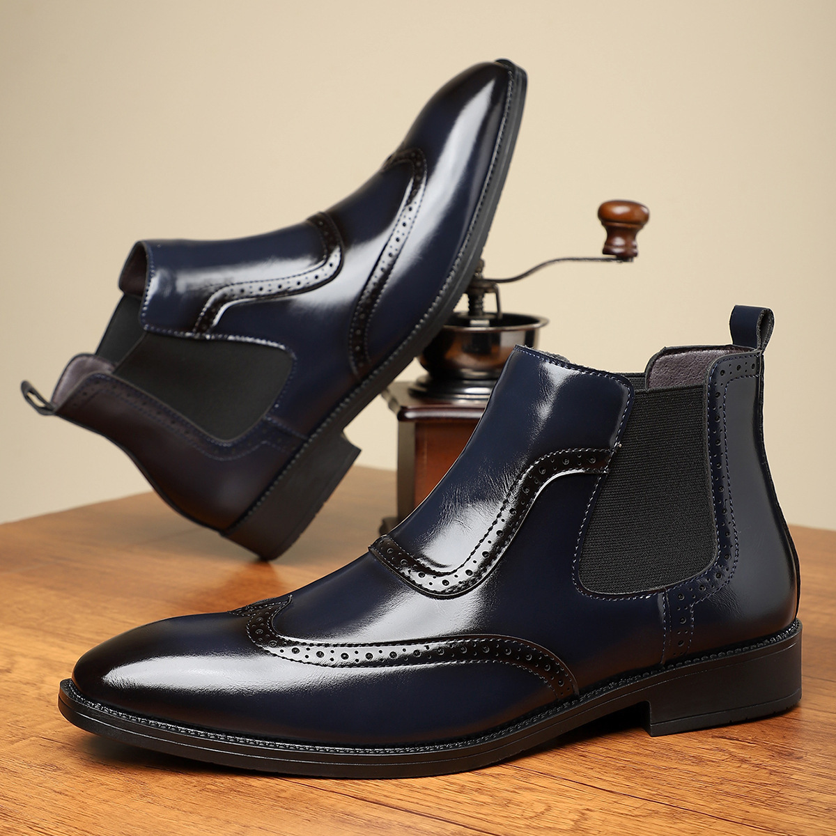 Men’s Formal Leather Brogue Chelsea Boots