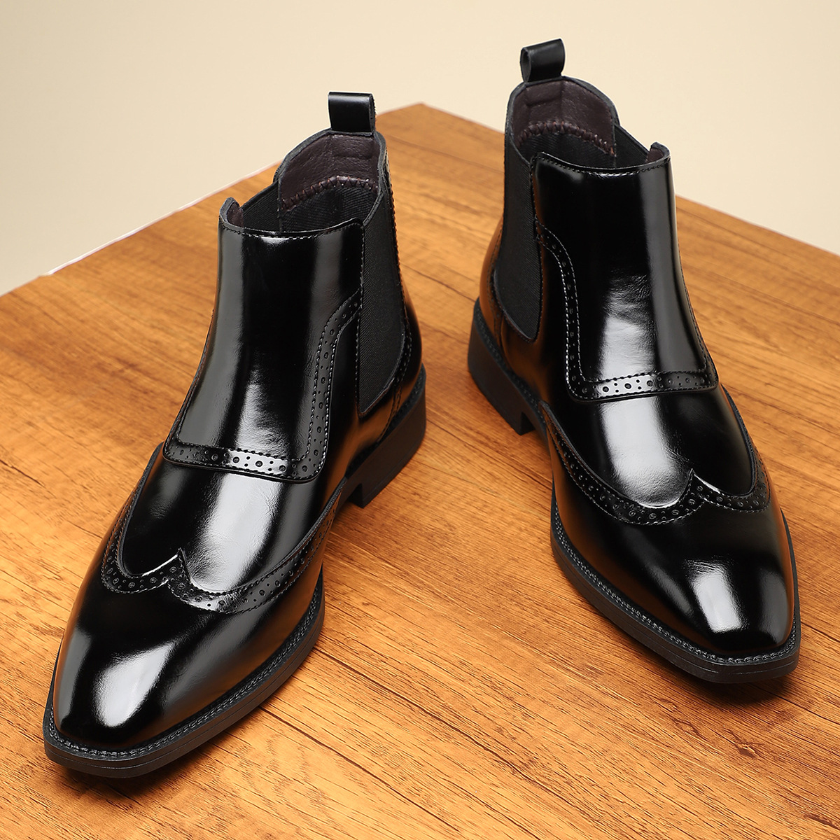 Men’s Formal Leather Brogue Chelsea Boots