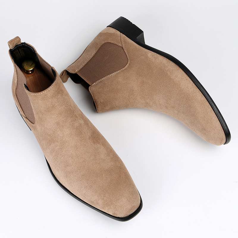 Elegant Men’s Suede Dress Chelsea Boots