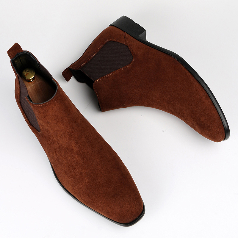 Elegant Men’s Suede Dress Chelsea Boots