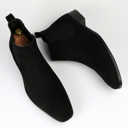 Elegant Men’s Suede Dress Chelsea Boots