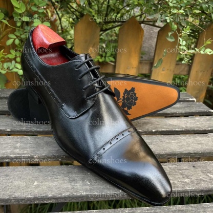Professional Cap Toe Oxfords with Signature Floral Sole-Colinshoes