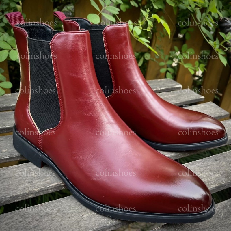 Classic Glossy Effortless Slip-On Chelsea Boots-Colinshoes