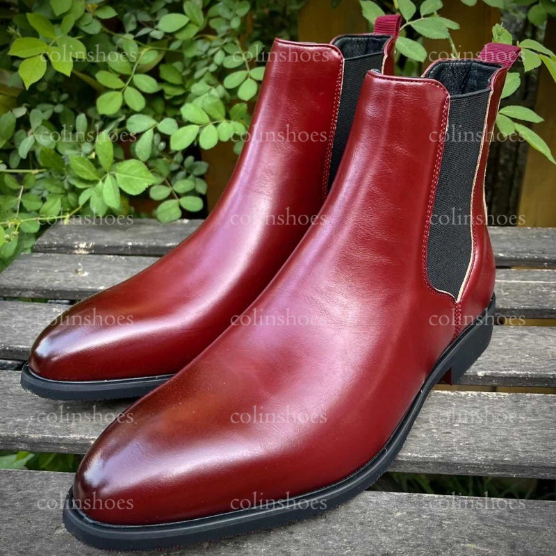 Classic Glossy Effortless Slip-On Chelsea Boots-Colinshoes