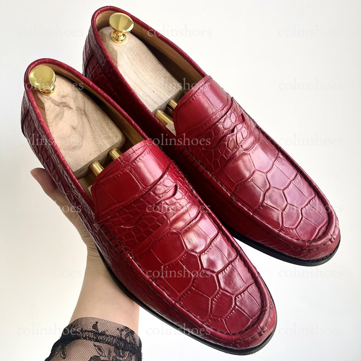 Genuine Leather Exotic Loafers Dress Shoes