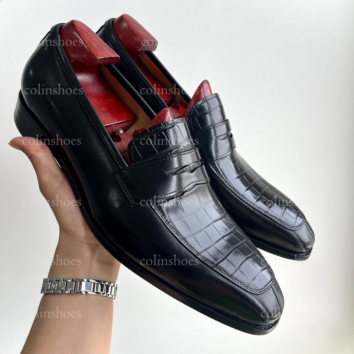 Men's Genuine Leather Exotic Dress Loafers