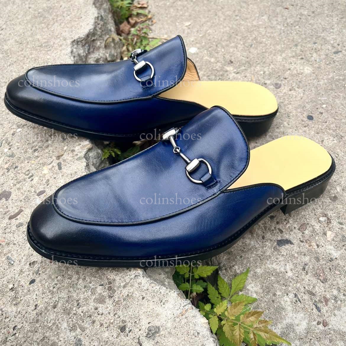 Comfortable Genuine Leather Mules with Horsebit