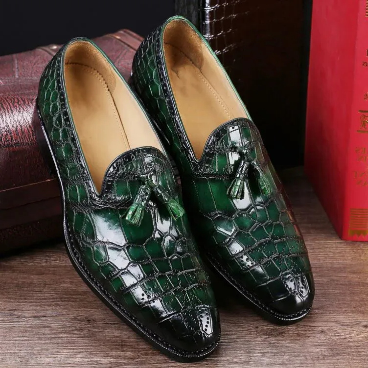 Exotic Leather Tassel Loafers – Elegant & Stylish | ColinShoes