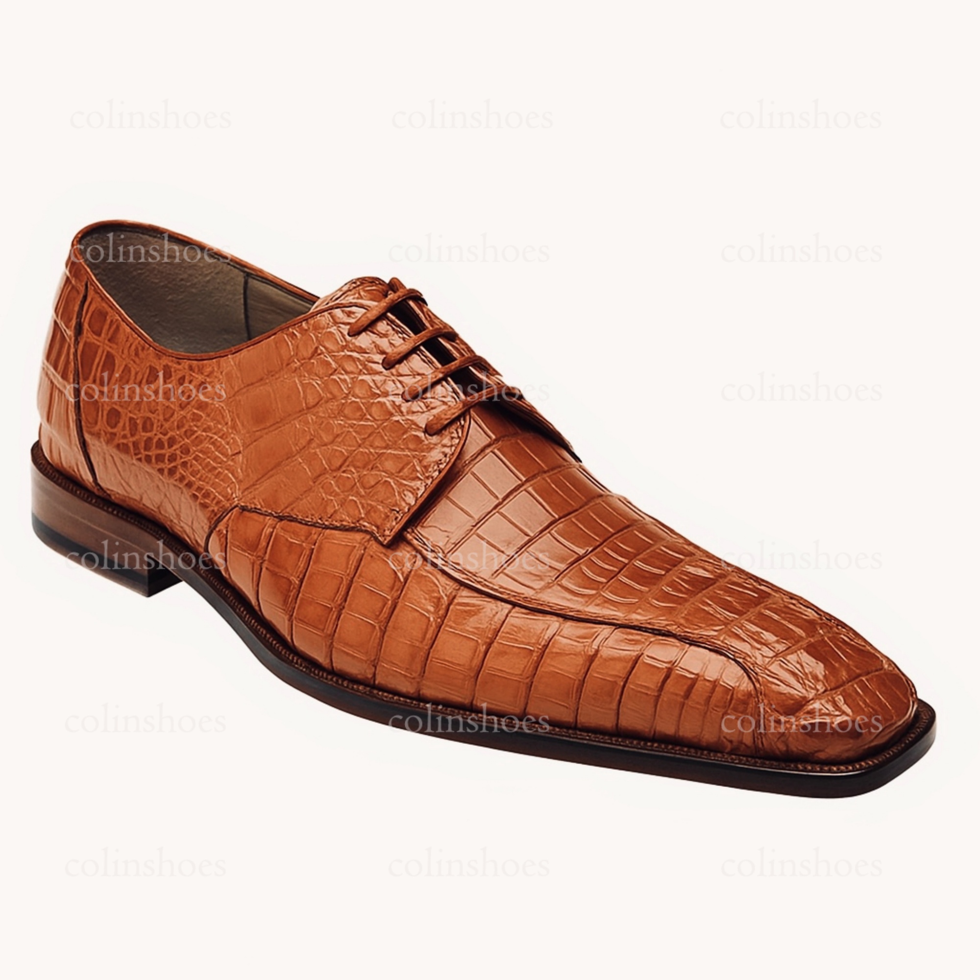 Bold Full-Grain Croc-Embossed Bussiness Derbies