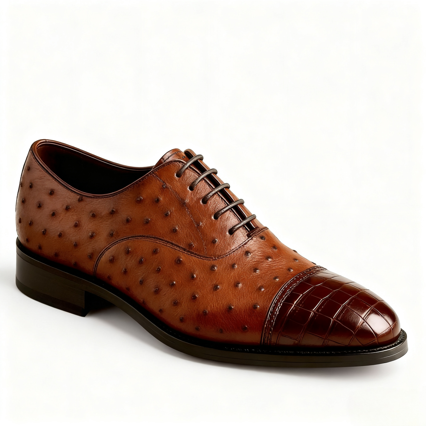 Croc-Toe Ostrich Oxford Shoes for Men | colinshoes