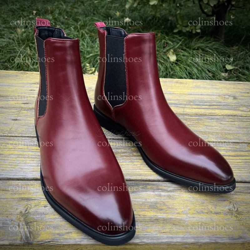 Classic Glossy Effortless Slip-On Chelsea Boots-Colinshoes