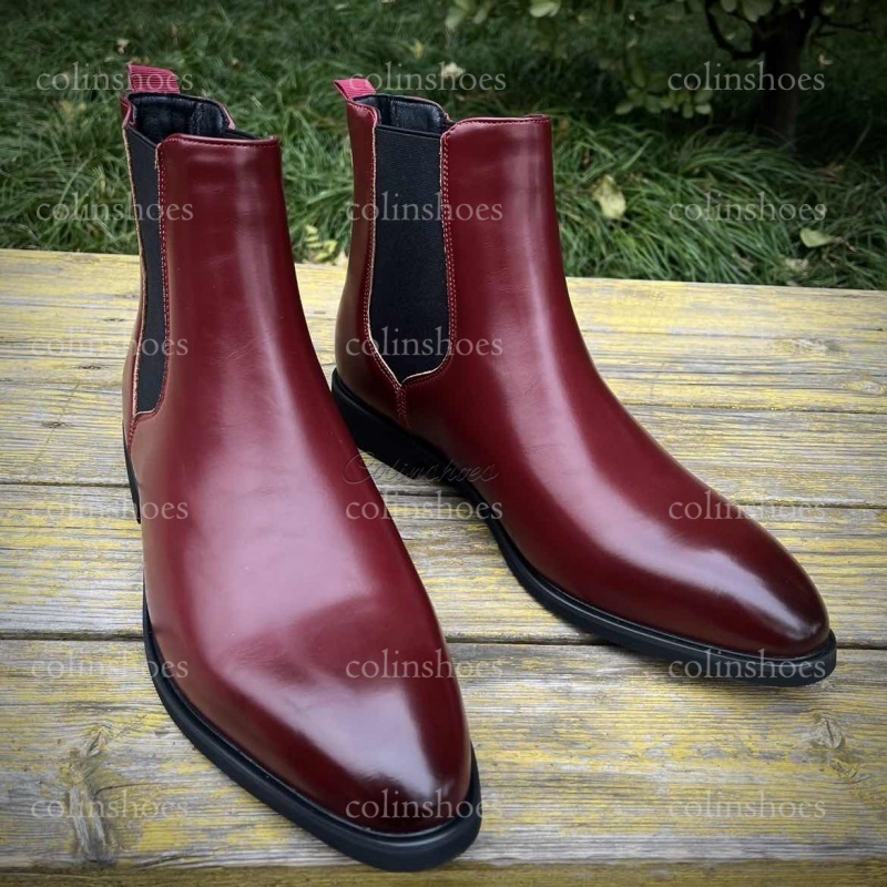 Classic Glossy Effortless Slip-On Chelsea Boots-Colinshoes