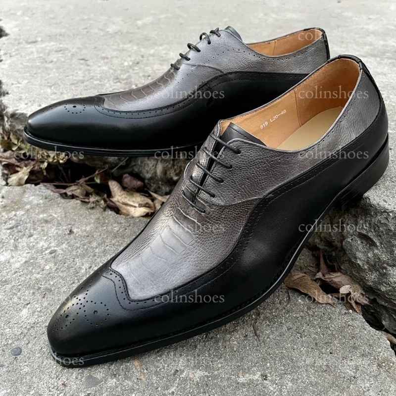 formal oxford shoes in exotic leather design -Colinshoes