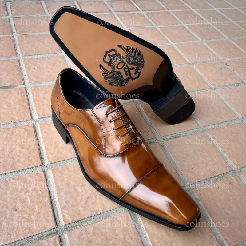 4cm Premium Leather Timeless Oxford Shoes -Colinshoes