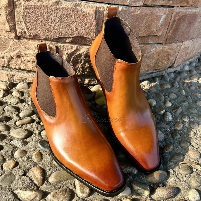 Smart Casual Genuine Leather Chelsea Boots-Colinshoes