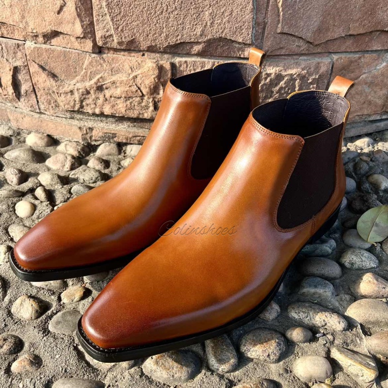 Smart Casual Genuine Leather Chelsea Boots-Colinshoes