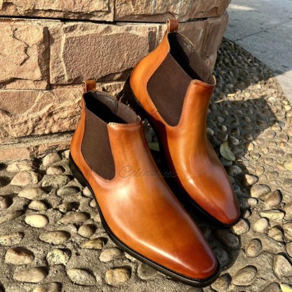 Smart Casual Genuine Leather Chelsea Boots-Colinshoes