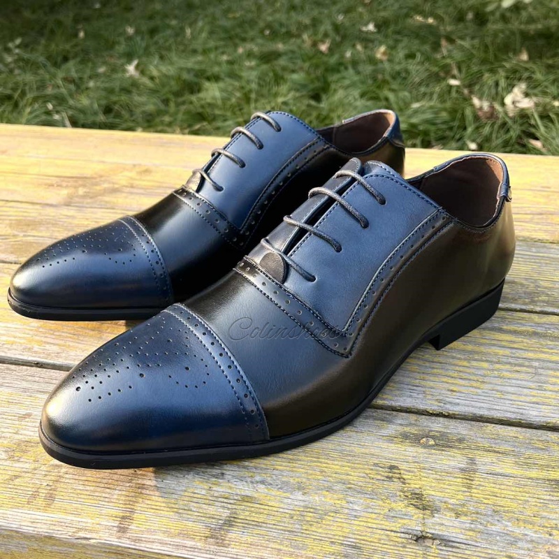 Timeless Two-Tone Cap Toe Brogue Oxfords-Colinshoes