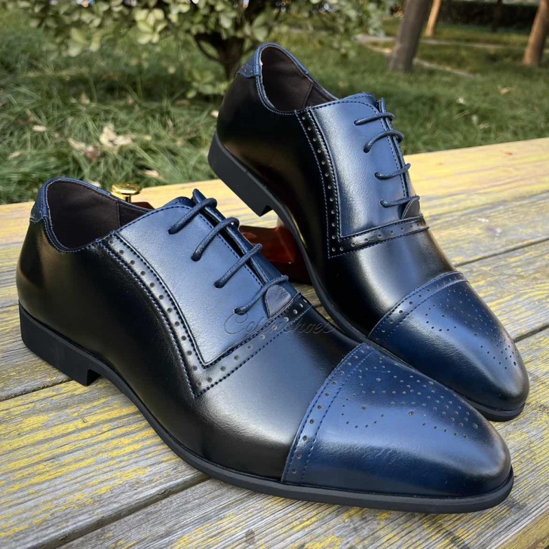 Timeless Two-Tone Cap Toe Brogue Oxfords-Colinshoes