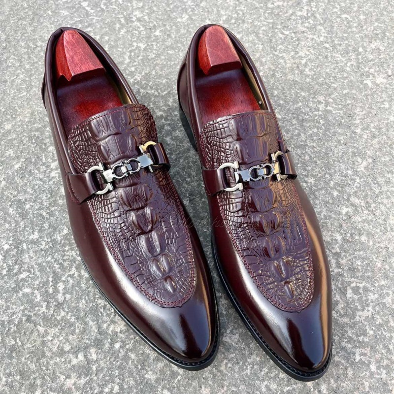 Croc-Embossed Luxury Look Budget Horsebit Loafers-Colinshoes
