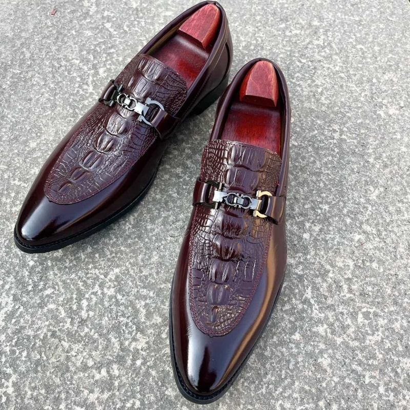 Croc-Embossed Luxury Look Budget Horsebit Loafers-Colinshoes