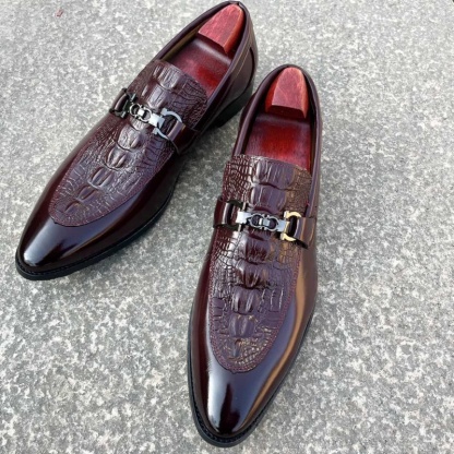 Croc-Embossed Luxury Look Budget Horsebit Loafers-Colinshoes