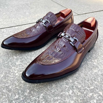Croc-Embossed Luxury Look Budget Horsebit Loafers-Colinshoes