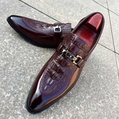 Croc-Embossed Luxury Look Budget Horsebit Loafers-Colinshoes