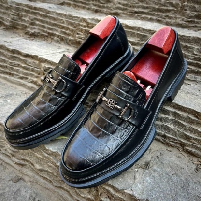 Men's Croc-Embossed Formal Loafers – ColinShoes