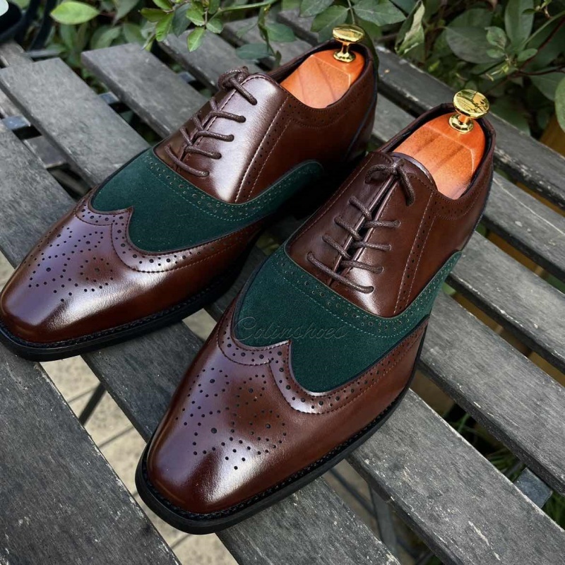 Affordable Wingtip Oxfords Suede Accents-Colinshoes