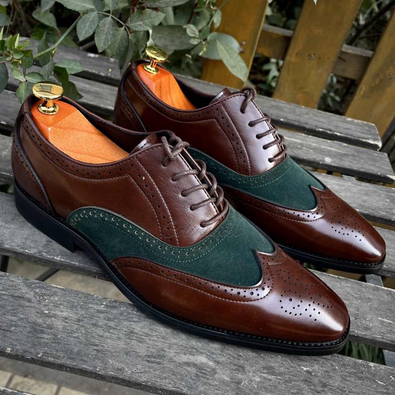 Affordable Wingtip Oxfords Suede Accents-Colinshoes