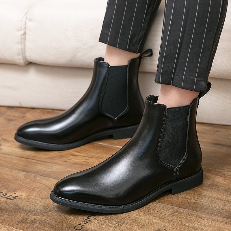 Classic Glossy Effortless Slip-On Chelsea Boots-Colinshoes