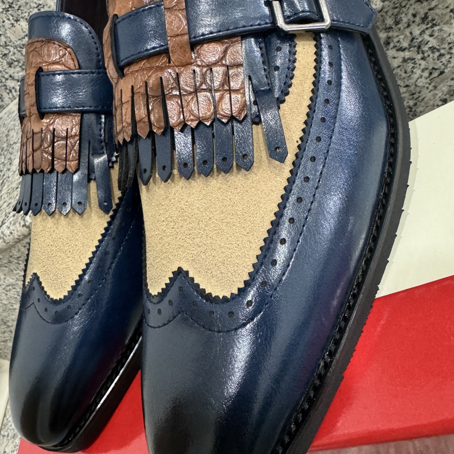 Stylish Men’s Loafers with Fringes and Buckles-Colinshoes