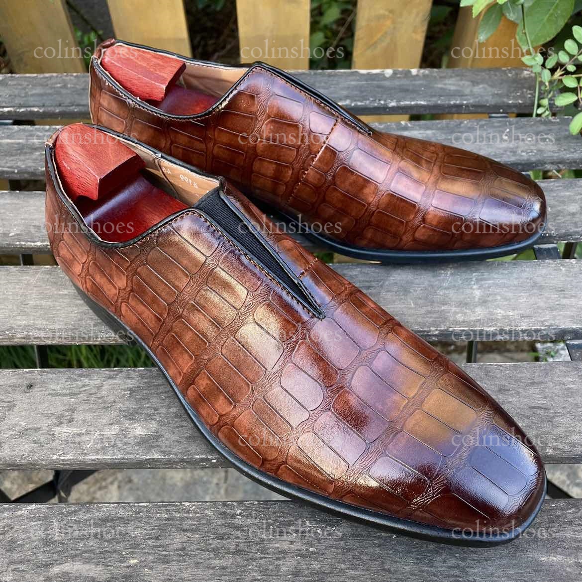 Men's Exotic Patchwork Loafer Dress Shoes