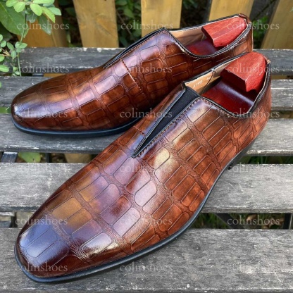 All-Day Ease Geometric Pattern Elastic Slip-Ons-Colinshoes