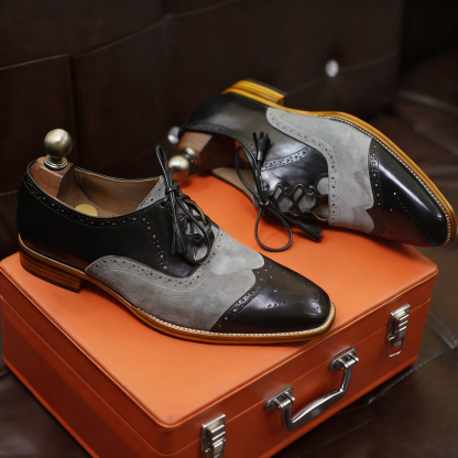 Autumn's Whisper Art Deco Oxford Brogue Shoes