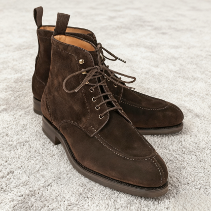Refined Understatement Suede Lace-Up Boots