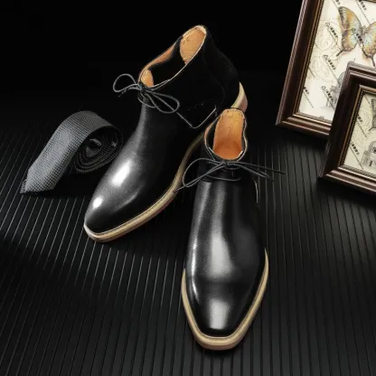 Elegant Two-Tone Suede Leather Chukka Boots-Colinshoes